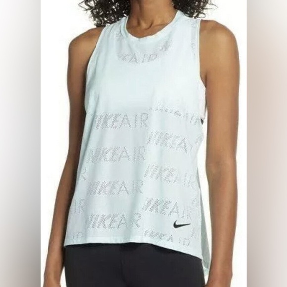Nike Tops - Nike Air Dri Fit Tank Womens Mesh Workout Gym Tank Top Shirt White Small Sleeve